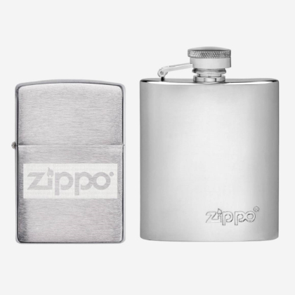 Gift Set 49358 200 Zippo Flask & Lighter
