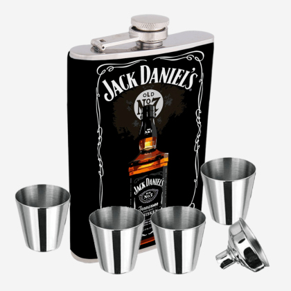 Фляга с 4 стаканами и лейкой Jack Daniel's A19747