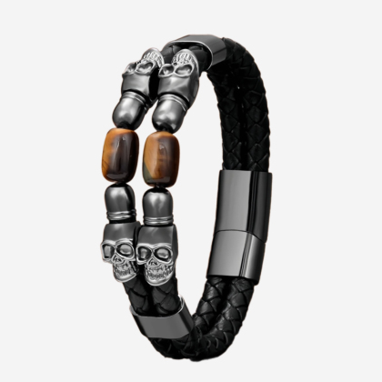 Кожаный браслет Skull XQNI BR52