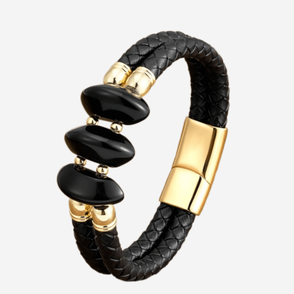 Brățară din piele Black Gold XQNI BR45