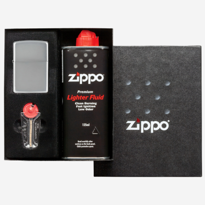 Set cadou Zippo Satin Chrome
