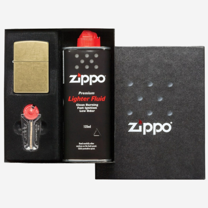 Set cadou Zippo Regular Street Brass