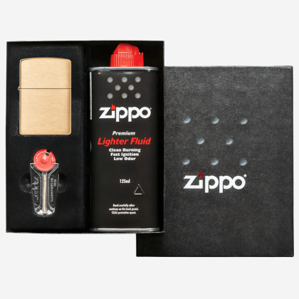 Set cadou Zippo Armor Brushed Brass