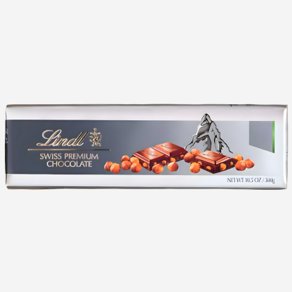 Чёрный шоколад с фундуком Lindt Swiss Silver Dark Hazelnut 300гр