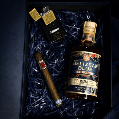 Gift Box Belizean Blue Rare + Parcero + Zippo