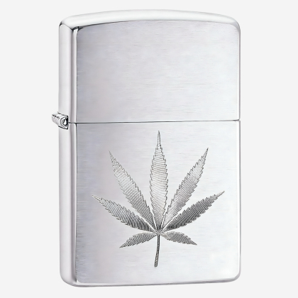 Brichetă 29587 200 Zippo Chrome Marijuana Leaf Design
