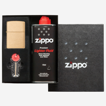 Set cadou Zippo Classic Brushed Brass