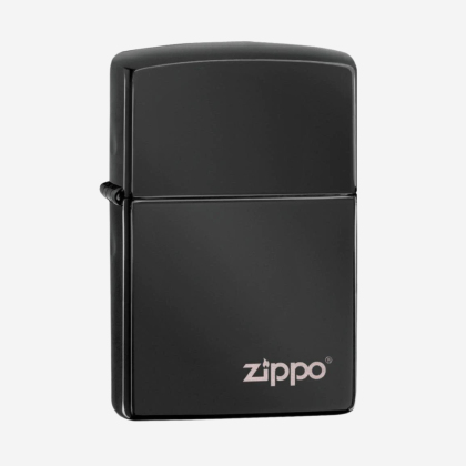 Brichetă High Polish Black Zippo Logo 24756ZL