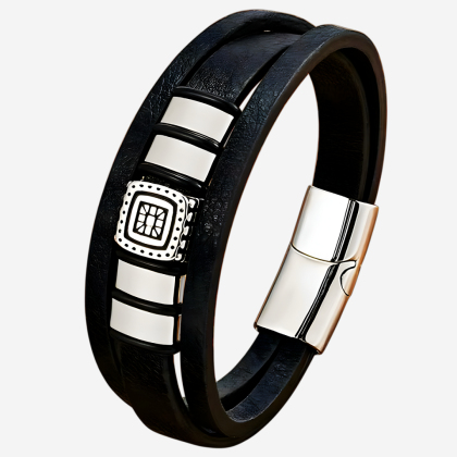Brățară din piele TYO Silver Square M271-273