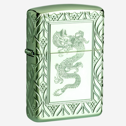 Зажигалка 49054 Zippo Armor High Polish Green Elegant Dragon